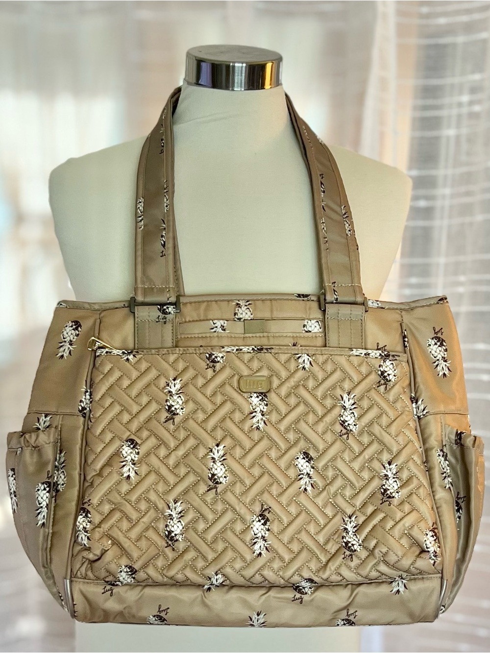 Lug Life Cabby in Golden Pineapple Work Gym Baby Bible Everyday Tote